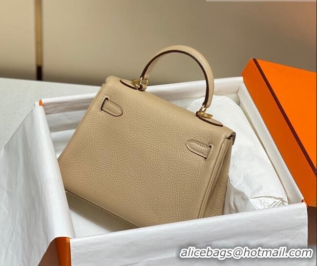 Unique Discount Hermes Kelly Mini Bag 20cm in Togo Calfskin H20 Coat Beige 2023