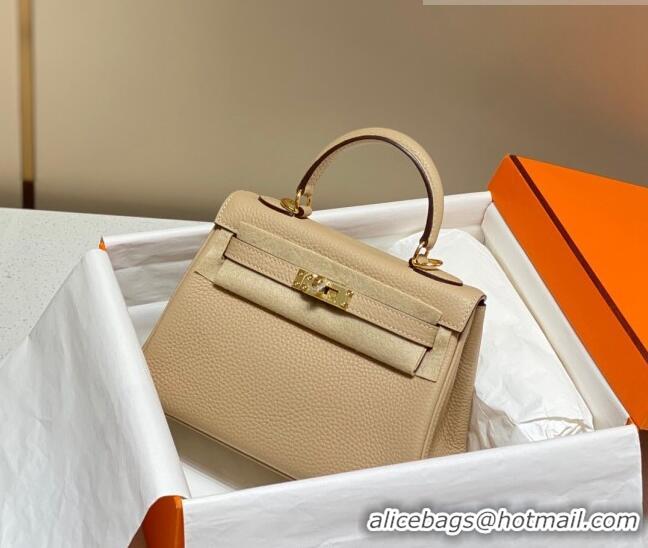 Unique Discount Hermes Kelly Mini Bag 20cm in Togo Calfskin H20 Coat Beige 2023