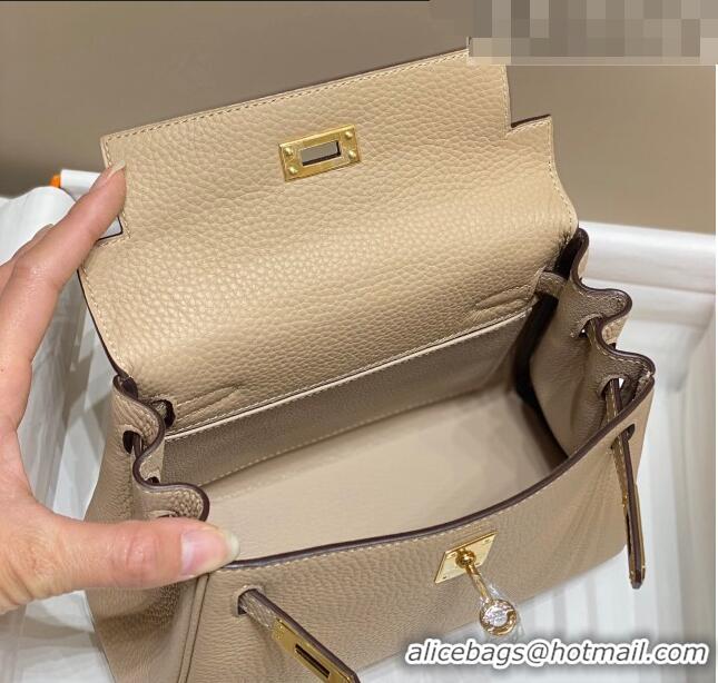 Unique Discount Hermes Kelly Mini Bag 20cm in Togo Calfskin H20 Coat Beige 2023