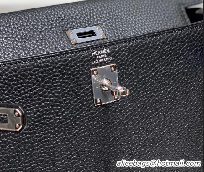 Famous Brand Hermes Kelly Bag in Togo Calfskin 25/28/32cm Black/Silver 2023