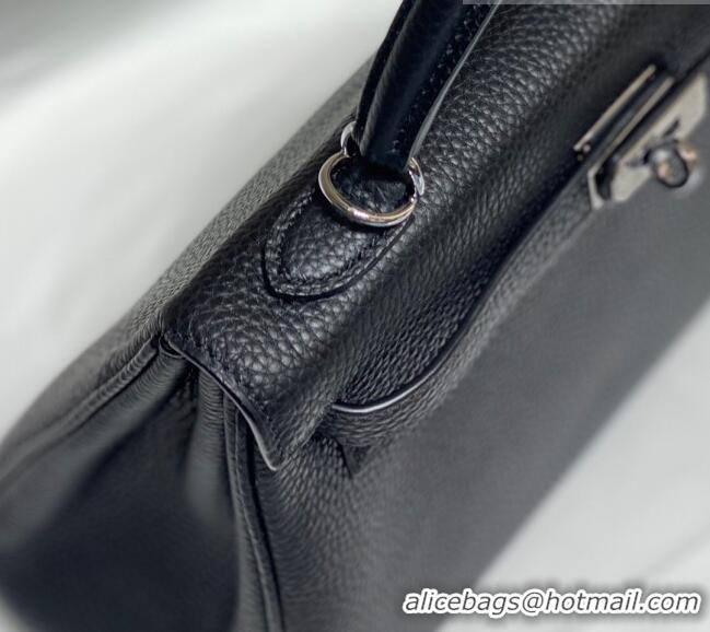 Famous Brand Hermes Kelly Bag in Togo Calfskin 25/28/32cm Black/Silver 2023