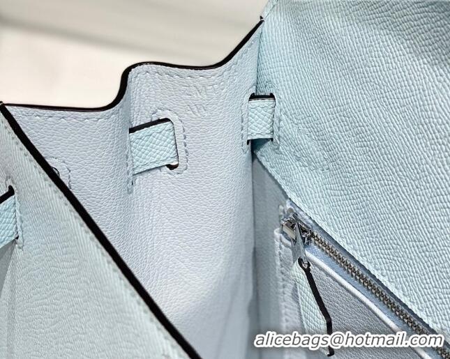 Trendy Design Hermes Epsom Kelly Bag 25cm/28cm in Calfskin Leather H25 Grail Blue/Silver 2023