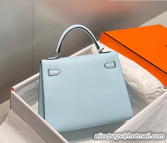 Trendy Design Hermes Epsom Kelly Bag 25cm/28cm in Calfskin Leather H25 Grail Blue/Silver 2023