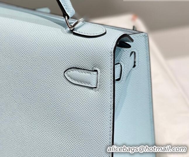 Trendy Design Hermes Epsom Kelly Bag 25cm/28cm in Calfskin Leather H25 Grail Blue/Silver 2023