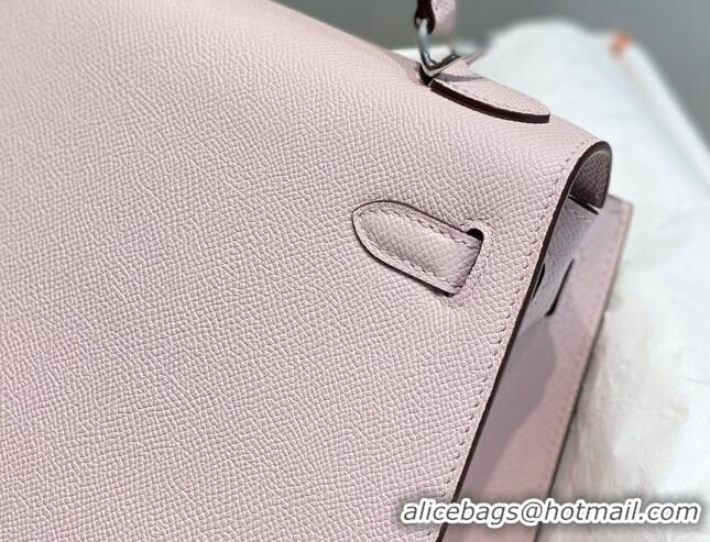 Super Quality Hermes Epsom Kelly Bag 25cm/28cm in Calfskin Leather Dreamy H25 Purple/Silver 2023