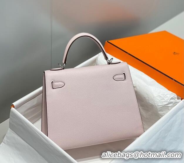 Super Quality Hermes Epsom Kelly Bag 25cm/28cm in Calfskin Leather Dreamy H25 Purple/Silver 2023