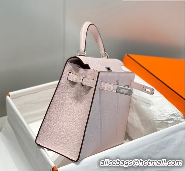 Super Quality Hermes Epsom Kelly Bag 25cm/28cm in Calfskin Leather Dreamy H25 Purple/Silver 2023