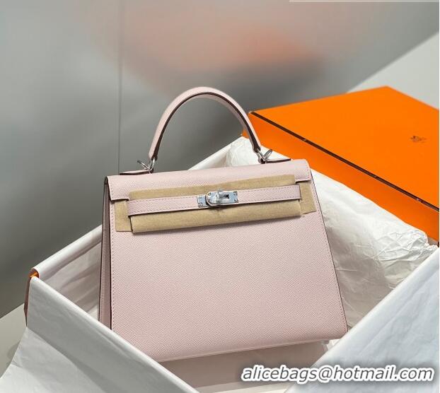 Super Quality Hermes Epsom Kelly Bag 25cm/28cm in Calfskin Leather Dreamy H25 Purple/Silver 2023