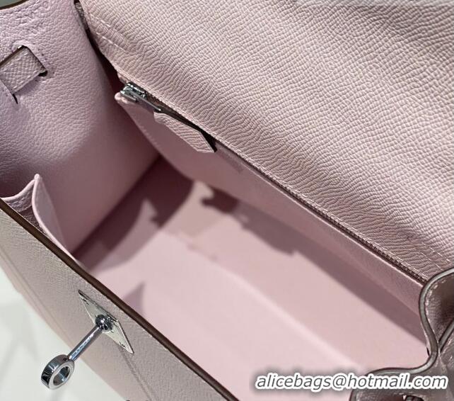 Super Quality Hermes Epsom Kelly Bag 25cm/28cm in Calfskin Leather Dreamy H25 Purple/Silver 2023