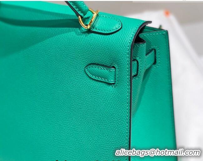 New Fashion Hermes Epsom Kelly Bag 25cm/28cm in Calfskin Leather H25 Emper Green/Gold 2023