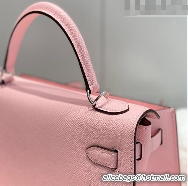 Luxury Cheap Hermes Epsom Kelly Bag 25cm/28cm in Calfskin Leather H25 3Q Pink/Silver 2023