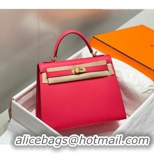 Good Product Hermes Epsom Kelly Bag 25cm/28cm in Calfskin Leather H25 Acme Pink/Gold 2023