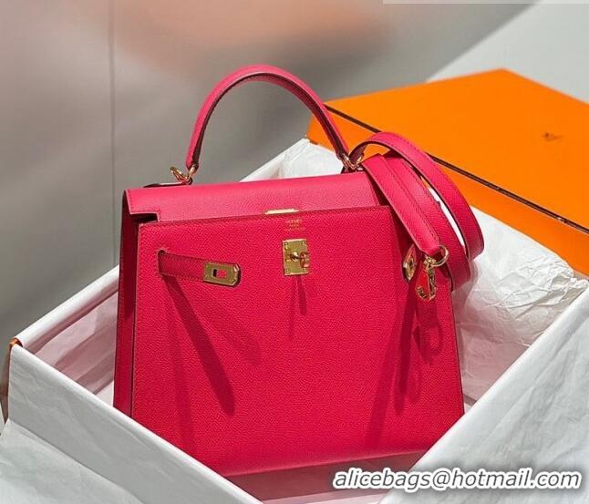 Good Product Hermes Epsom Kelly Bag 25cm/28cm in Calfskin Leather H25 Acme Pink/Gold 2023