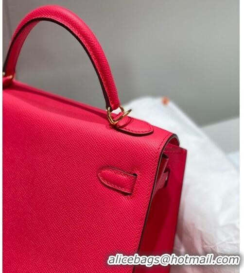 Good Product Hermes Epsom Kelly Bag 25cm/28cm in Calfskin Leather H25 Acme Pink/Gold 2023