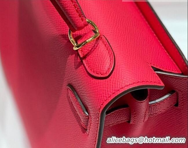 Good Product Hermes Epsom Kelly Bag 25cm/28cm in Calfskin Leather H25 Acme Pink/Gold 2023