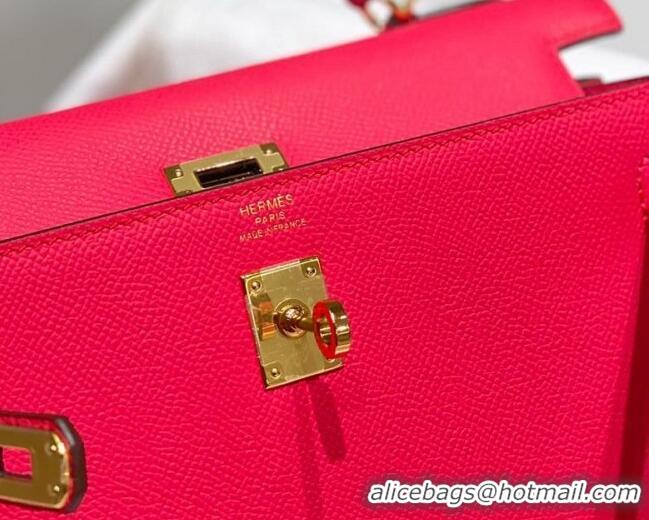 Good Product Hermes Epsom Kelly Bag 25cm/28cm in Calfskin Leather H25 Acme Pink/Gold 2023