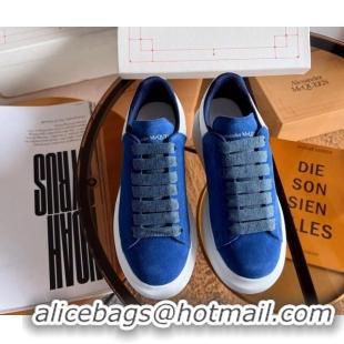 Good Product Alexander McQueen Oversized Sneakers in Blue Suede 228117