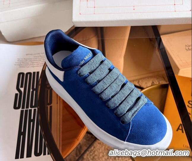 Good Product Alexander McQueen Oversized Sneakers in Blue Suede 228117