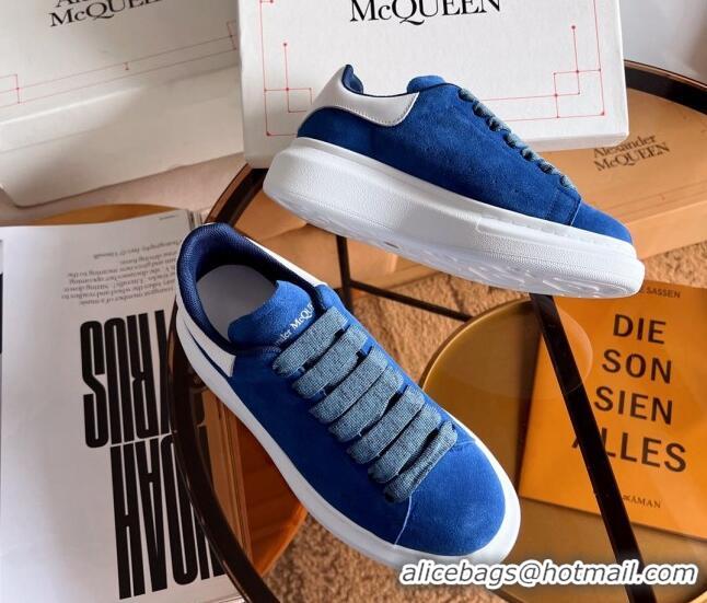 Good Product Alexander McQueen Oversized Sneakers in Blue Suede 228117