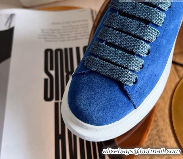 Good Product Alexander McQueen Oversized Sneakers in Blue Suede 228117