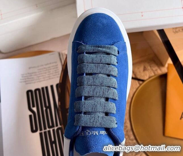 Good Product Alexander McQueen Oversized Sneakers in Blue Suede 228117