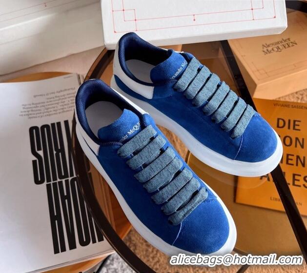 Good Product Alexander McQueen Oversized Sneakers in Blue Suede 228117