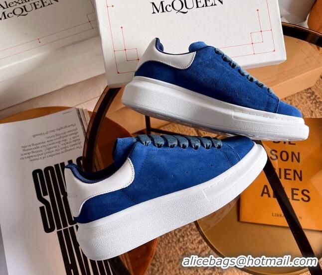 Good Product Alexander McQueen Oversized Sneakers in Blue Suede 228117