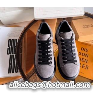 Low Cost Alexander McQueen Oversized Sneakers in Suede Grey/Black 228120