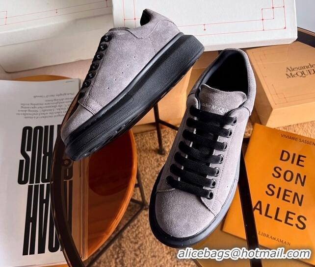 Low Cost Alexander McQueen Oversized Sneakers in Suede Grey/Black 228120