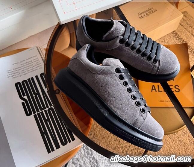 Low Cost Alexander McQueen Oversized Sneakers in Suede Grey/Black 228120