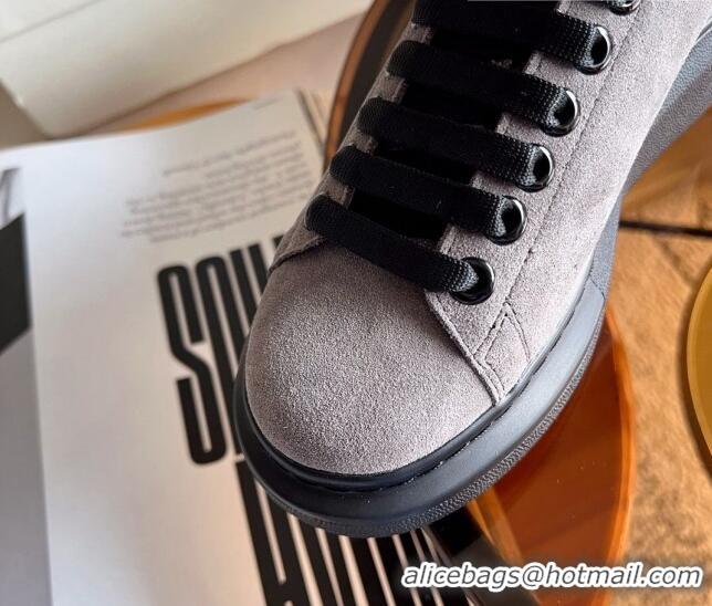 Low Cost Alexander McQueen Oversized Sneakers in Suede Grey/Black 228120