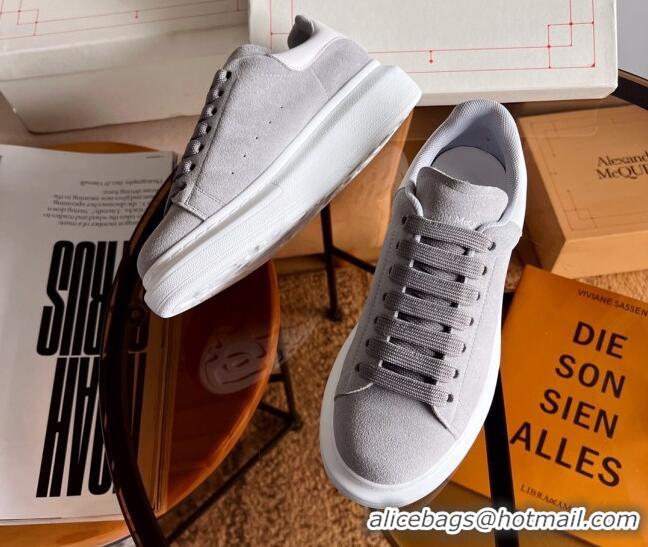 Big Discount Alexander McQueen Oversized Sneakers in Suede Grey/White 0228121