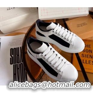 Charming Alexander McQueen Oversized Sneakers in Mesh and Leather White/Black 228124