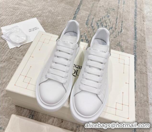 Best Grade Alexander McQueen Oversized Sneakers with Stone-embossed Heel White/Light Blue 614087