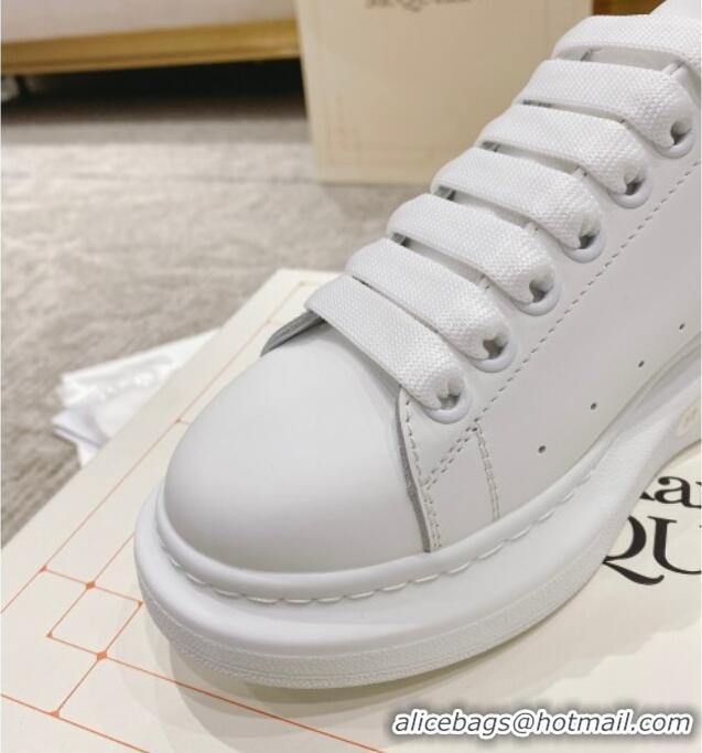 Best Grade Alexander McQueen Oversized Sneakers with Stone-embossed Heel White/Light Blue 614087