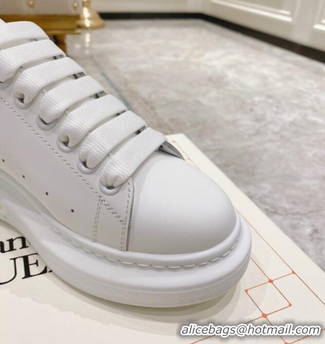 Low Price Alexander McQueen Oversized Sneakers with Stone-embossed Heel White/Light Pink 614088