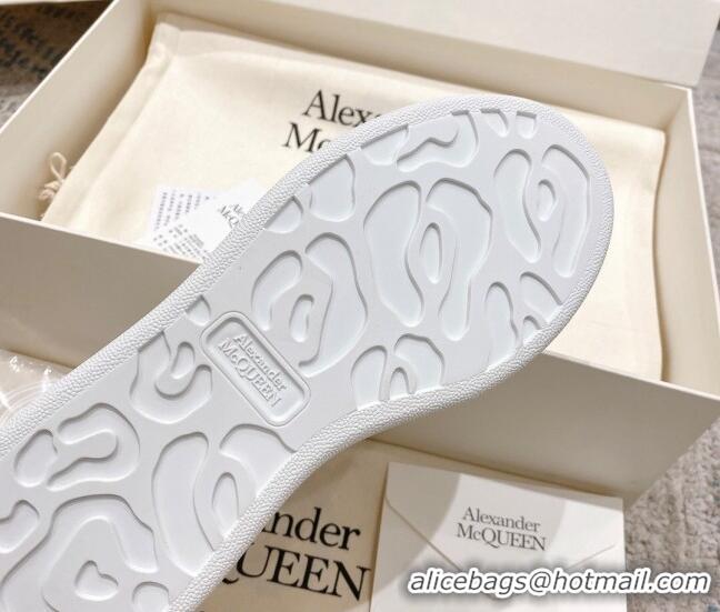 Good Quality Alexander McQueen Oversized Sneakers with Glitter Heel White/Grey 614095