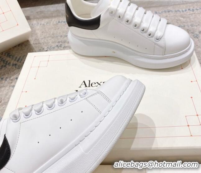 Most Popular Alexander McQueen Oversized Sneakers with Calf Leather Heel White/Black 614099