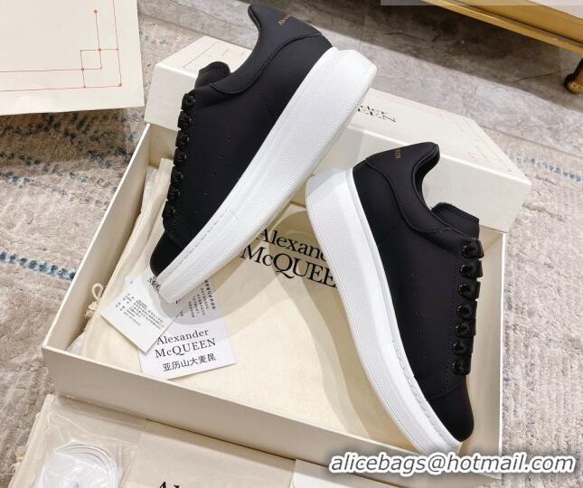 Lower Price Alexander McQueen Oversized Sneakers with Calf Leather Heel White/Black 614107