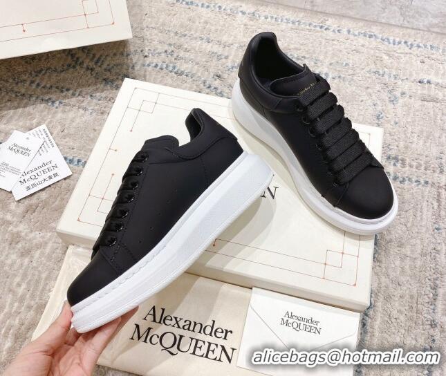 Lower Price Alexander McQueen Oversized Sneakers with Calf Leather Heel White/Black 614107