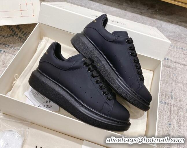 Best Price Alexander McQueen Oversized Sneakers with Calf Leather Heel All Black 614108