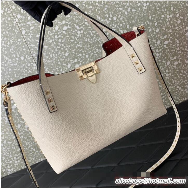 Famous Brand VALENTINO grain calfskin leather bag 0044 white