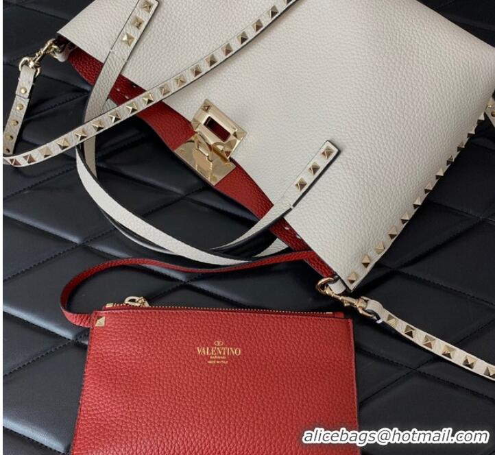 Famous Brand VALENTINO grain calfskin leather bag 0044 white