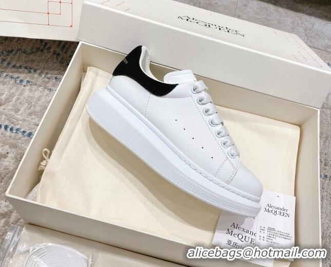 Big Discount Alexander McQueen Oversized Sneakers with Suede Heel White/Black 614110