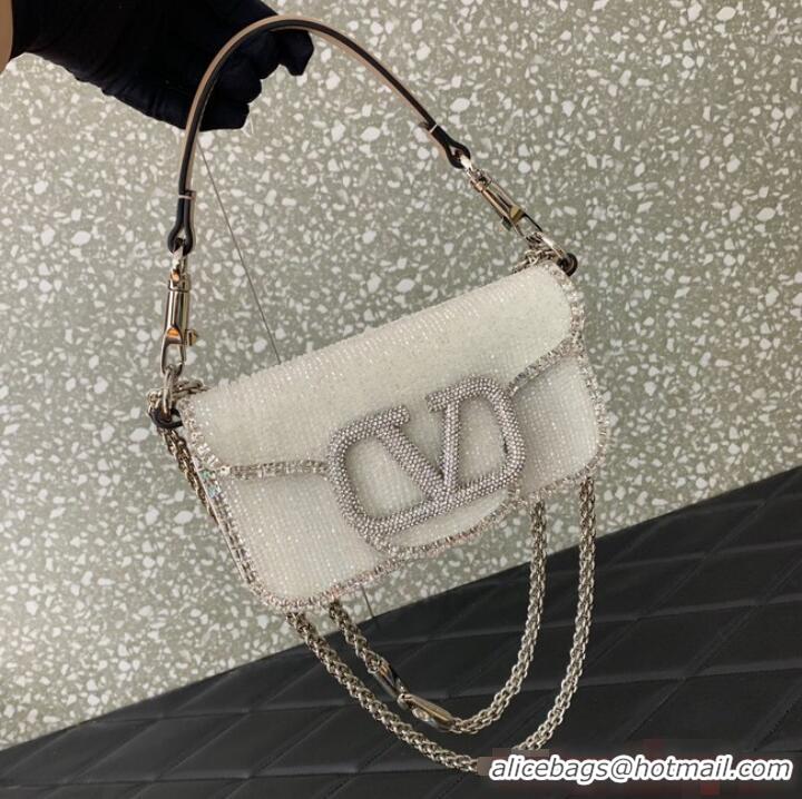 Luxury Discount VALENTINO V-logo MINI LOCO bag 5032C white