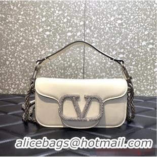 Inexpensive VALENTINO GARAVANI MINI LOCO Calf leather Shoulder Bag 1W2B0K White