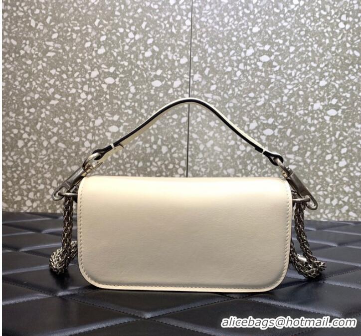 Inexpensive VALENTINO GARAVANI MINI LOCO Calf leather Shoulder Bag 1W2B0K White