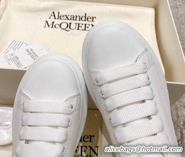 Low Price Alexander McQueen Oversized Sneakers with Suede Heel White/Powder Pink 614113