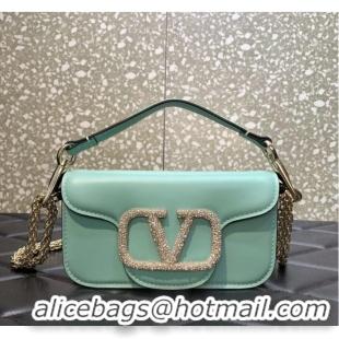 Good Taste VALENTINO GARAVANI MINI LOCO Calf leather Shoulder Bag 1W2B0K Green