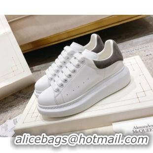 Most Popular Alexander McQueen Oversized Sneakers with Suede Heel White/Dark Grey 614116